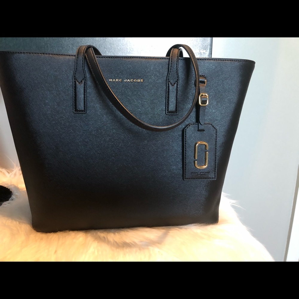 Marc Jacobs Black Tote with Gold Detail